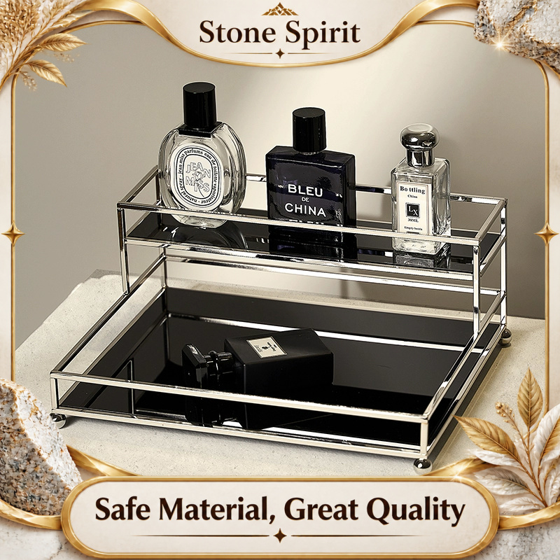Luxury Skincare Organic - 【Premium】Luxe Zwarte Metalen Bureau-Organizer Parfum Displayrek