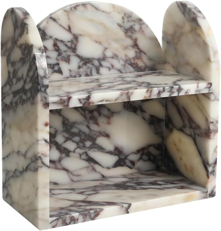Luxury Natural Skincare - 2-laags natuurlijke marmeren badkamer opbergplank, luxe