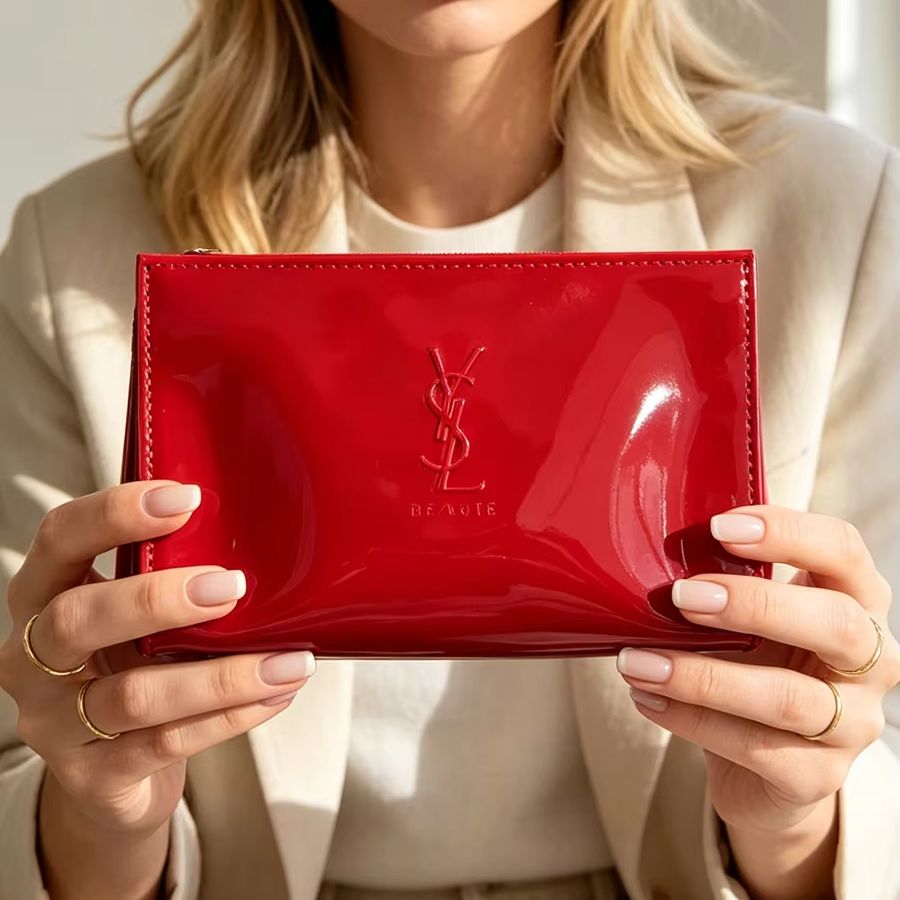 YSL Rode Lakleren Cosmetiktas  - Luxury Skincare And Makeup Brands recensie en prijs